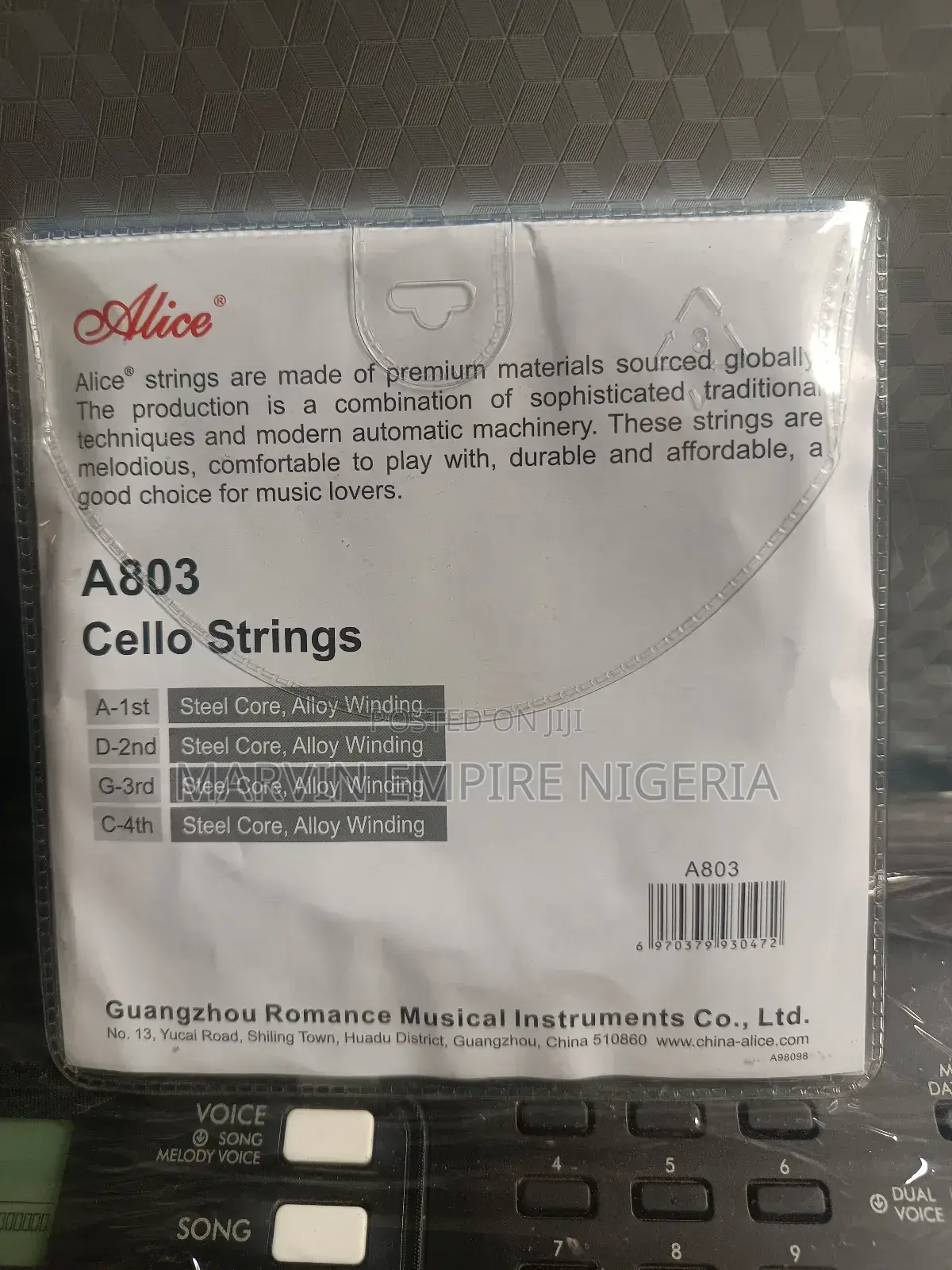 Alice Premium A803 Cello Strings a-1st, D-2nd, G-3rd, and C-4th