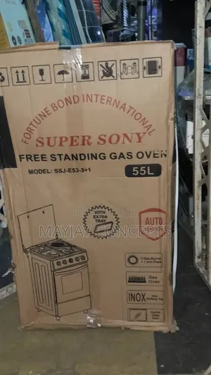 Supersony Standing Gas-3 Burners+1 Electric Hotplate and 55l Oven