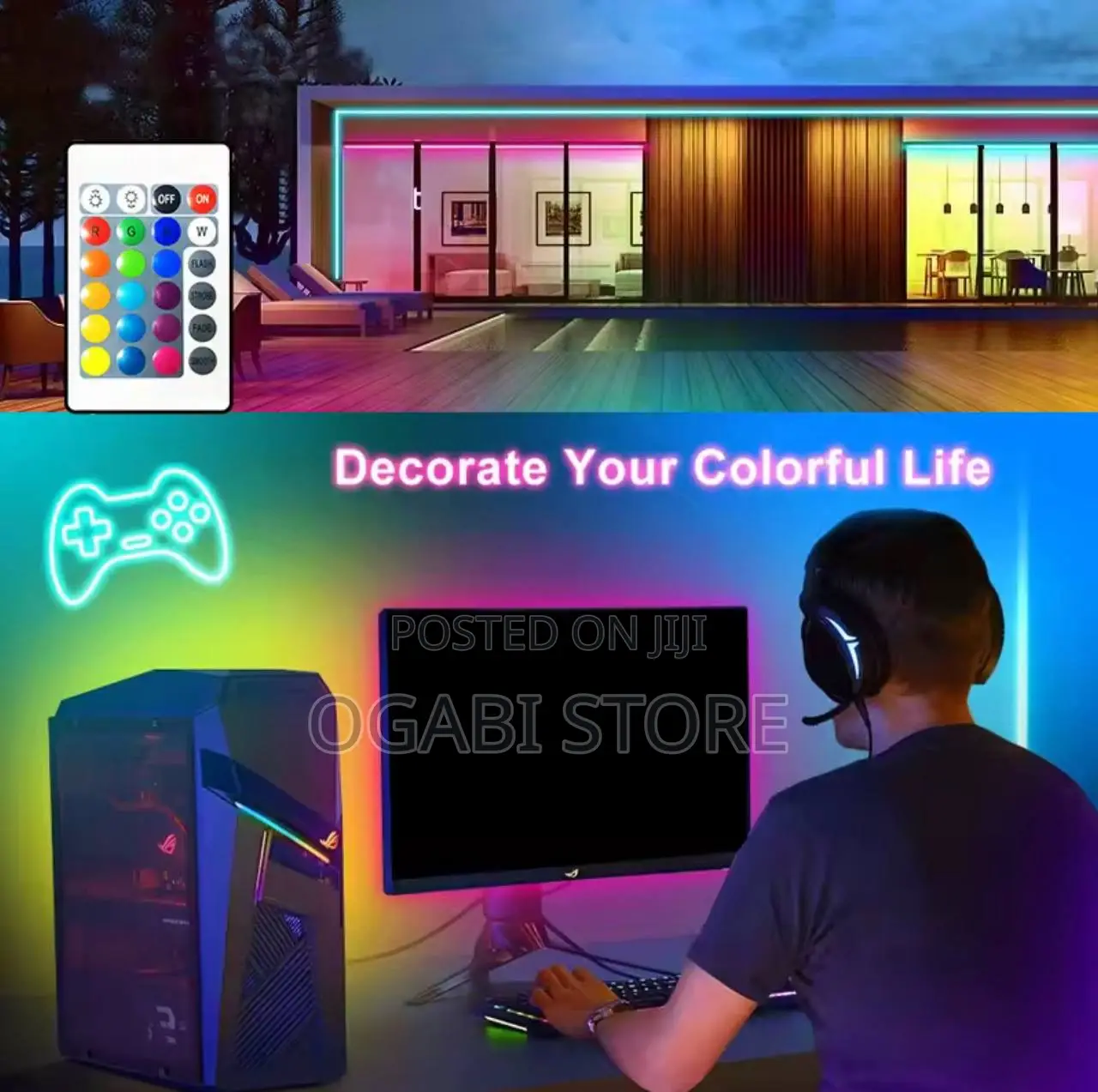 5m Led Waterproof Neon Lamp With Infrared Remote Control,