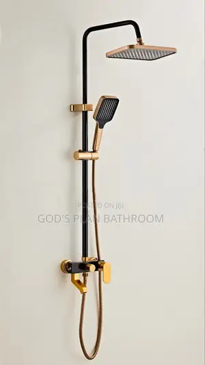 Gold and Black Standing Shower
