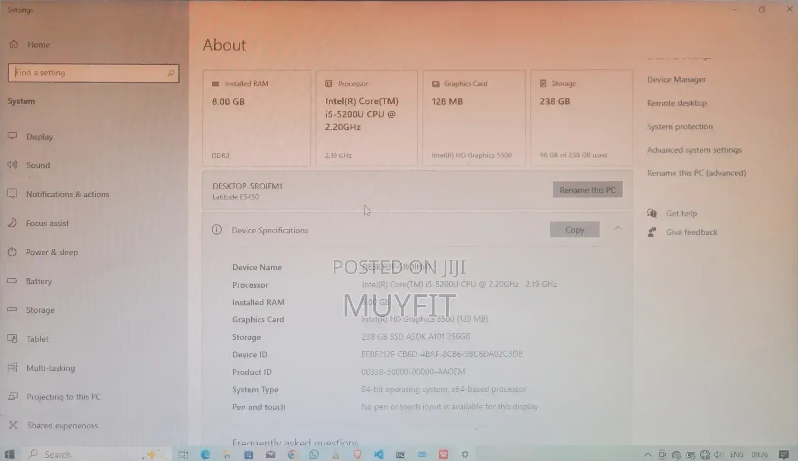 Laptop Dell Latitude 14 E5450 8GB Intel Core i7 SSD 256GB