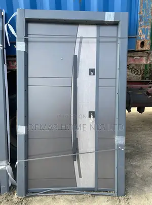Luxury Door Gray With Black Handle