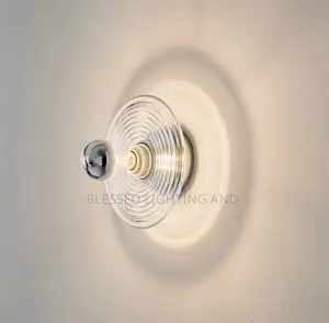 Modern Stainless Glass Led Wall Lamps for Home Living Room