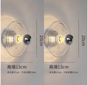 Modern Stainless Glass Led Wall Lamps for Home Living Room