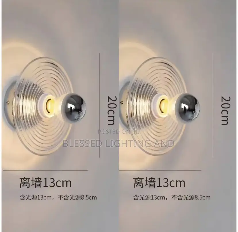 Modern Stainless Glass Led Wall Lamps for Home Living Room