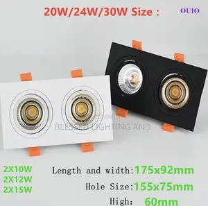 Double Head Recessed Dimmable Led Ceiling Downlight