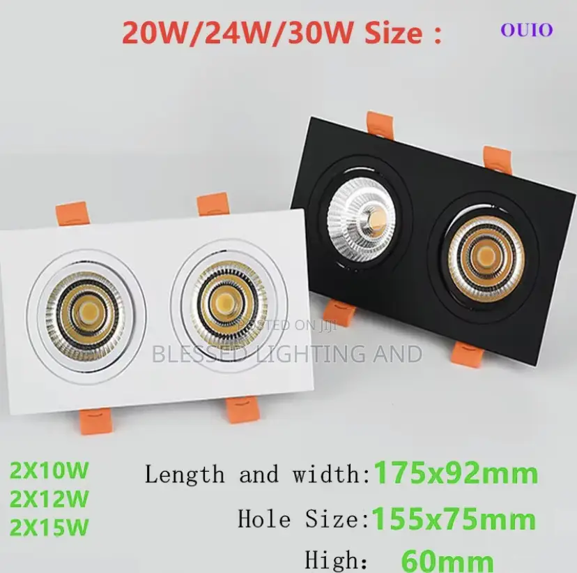 Double Head Recessed Dimmable Led Ceiling Downlight