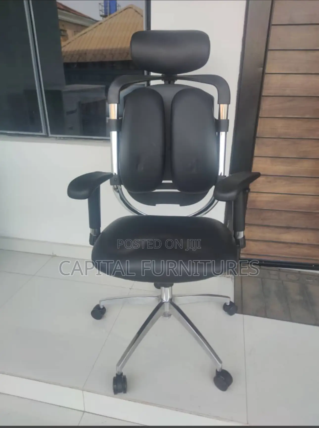 Imported Executive Kidney Office and Study Chair With Adjustable Hand