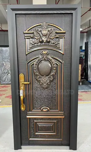 3 by 7ft Copper Door Gold Handle Exit Door