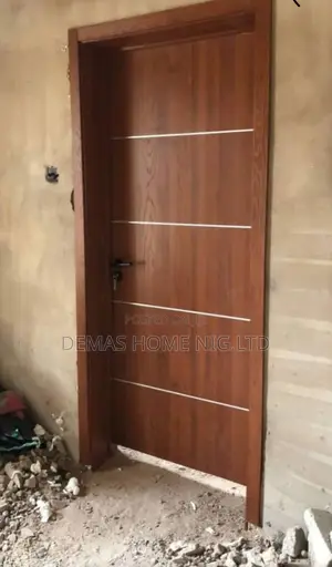 Red Wooden Door With Complete Accessories