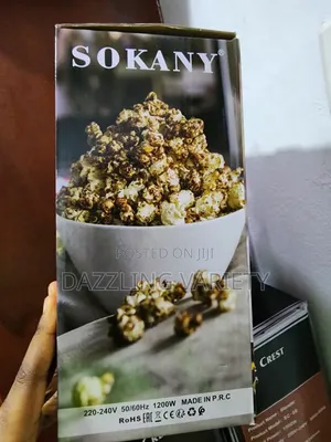 Sokany Hot Air Popcorn Maker Machine - Fast Oil Free Popping