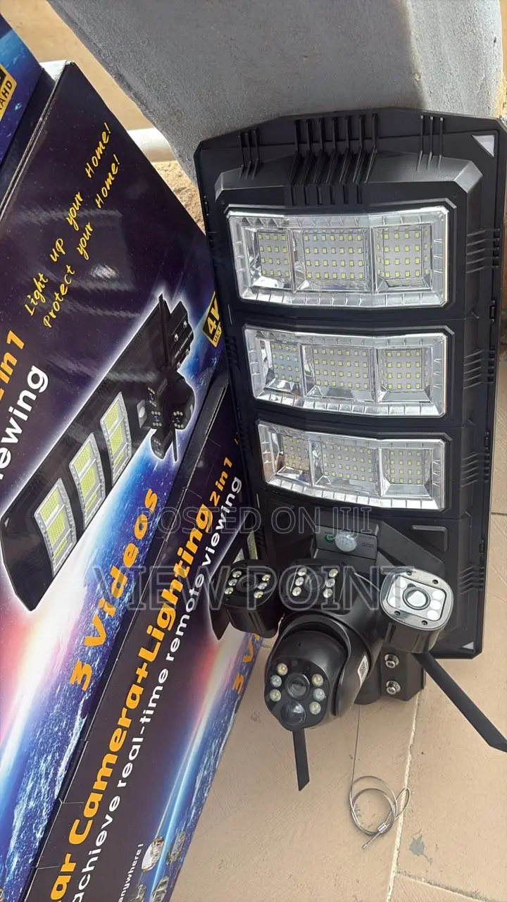 4g Solar Cctv Street Light_tripple Lens Hd Camera With Motion Sensor