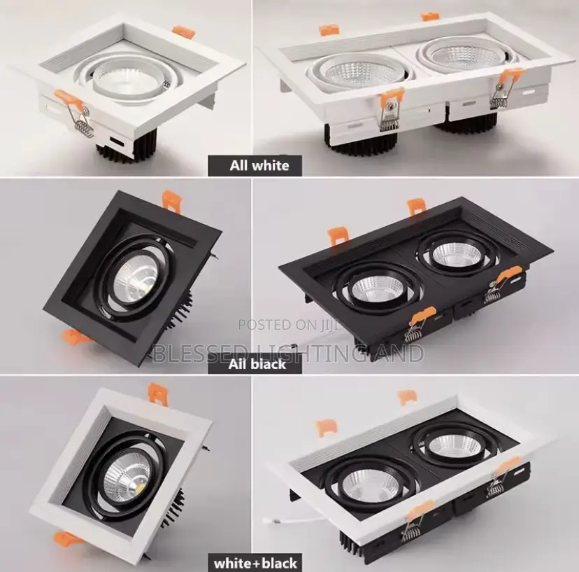 Super Bright Square Dimmable Cob Recessed Spot Lights Single and Doubl