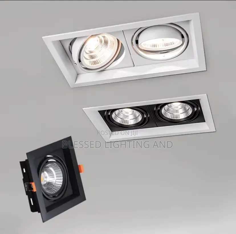 Super Bright Square Dimmable Cob Recessed Spot Lights Single and Doubl