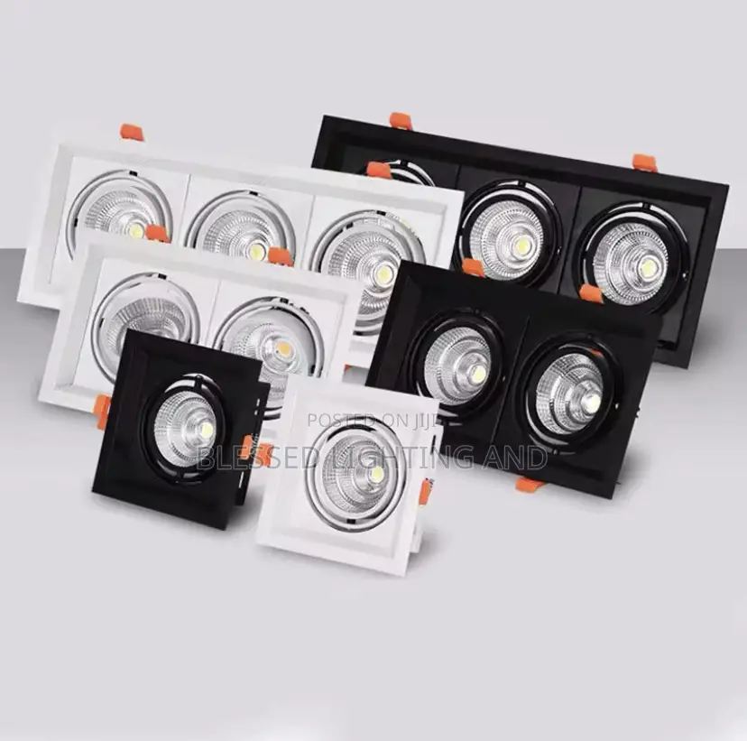 Super Bright Square Dimmable Cob Recessed Spot Lights Single and Doubl