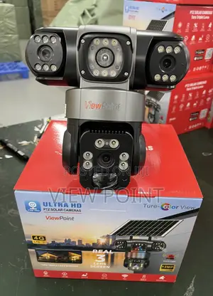 Solar-powered Complete 3 Lens Cctv Camera With 4k Ultra Hd