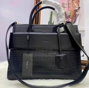 Pedro Croc-Embossed Medium Handbag