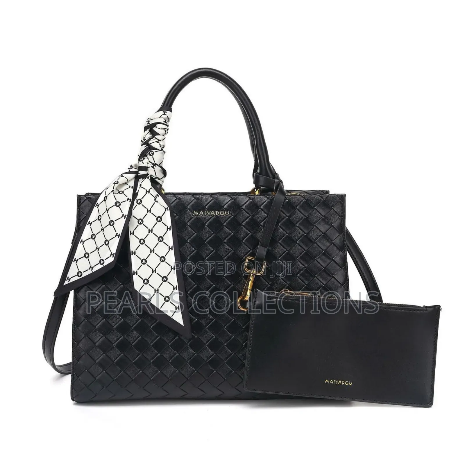 Pedro Croc-Embossed Medium Handbag