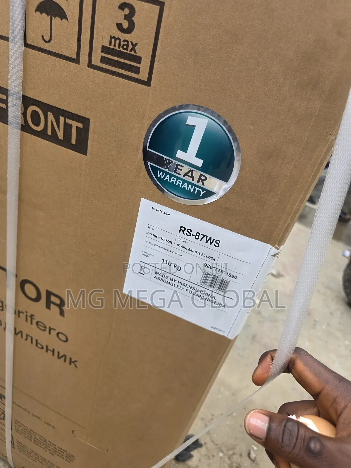 Big Hisense Side by Side Refrigerator