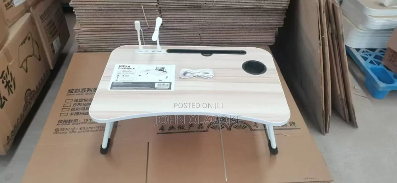 Laptop Table With Light and Charging Accesories