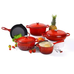9pcs Enamel Cast Iron Set Of Pot With Pan