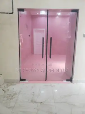 Luxury Ante Room Frameless Glass Door – 10mm Black Finish (Lagos)