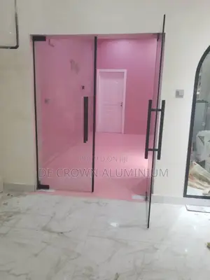 Luxury Ante Room Frameless Glass Door – 10mm Black Finish (Lagos)