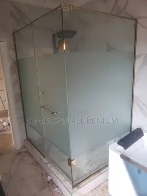 Bathroom Cubicle With Gold Accessories