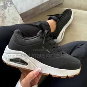 High Quality Skechers Uno Plain Black Luxury Sneakers