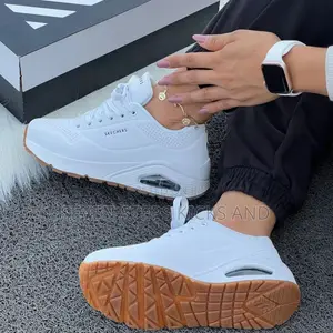 Original Quality Skechers Uno Plain White Luxury Sneakers