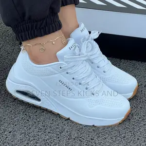 Original Quality Skechers Uno Plain White Luxury Sneakers