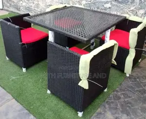 Black and Red Rattan Chair
