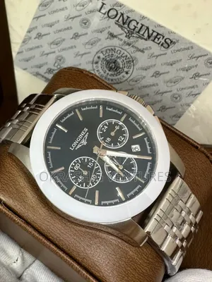 Longines Chronograph Silver Chain Watch