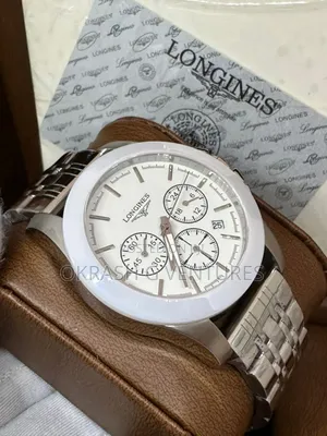 Longines Chronograph Silver/White Ceramic Watch