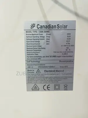 Watt :300 Canadian Solar Panel