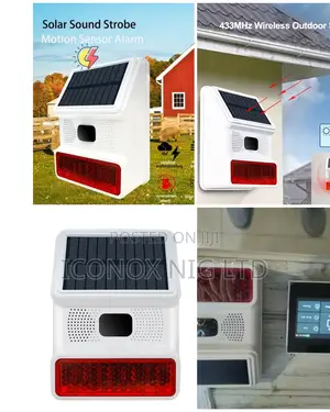 433mhz Wireless Solar Sound Light Flash Alarm Outdoor Alarm Horn
