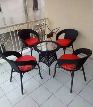 Outdoor Table and Chairs With Cushions.