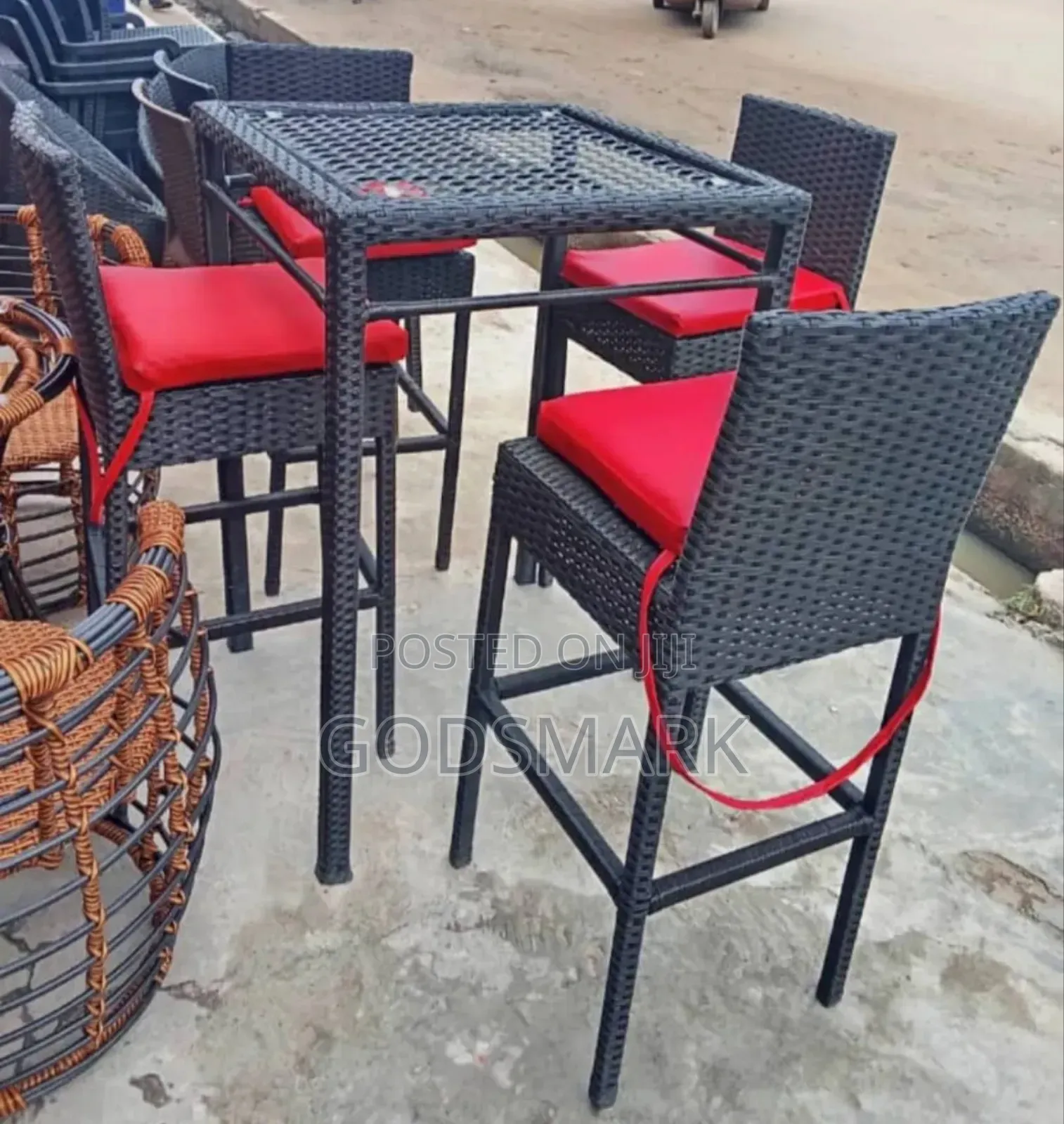 Garden Rattan Table and Chairs.