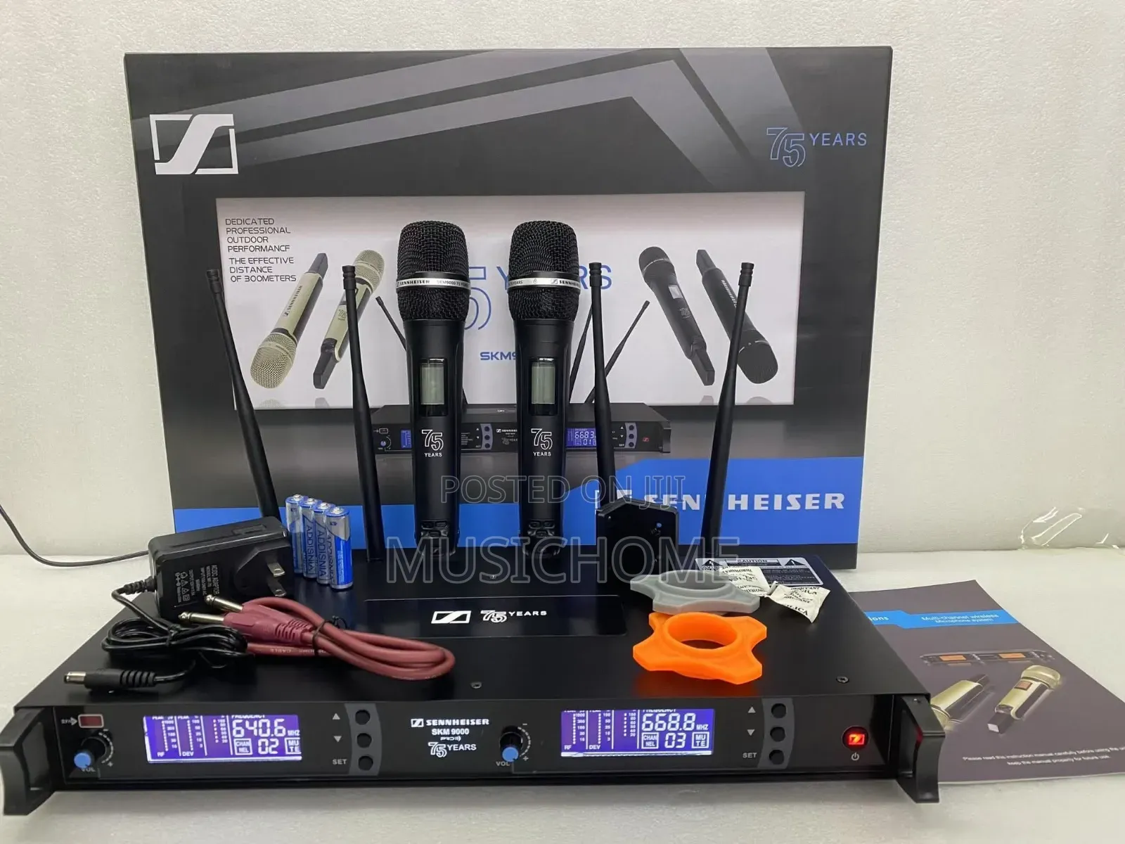 Digital Wireless Microphone System With Two Handheld Microphone