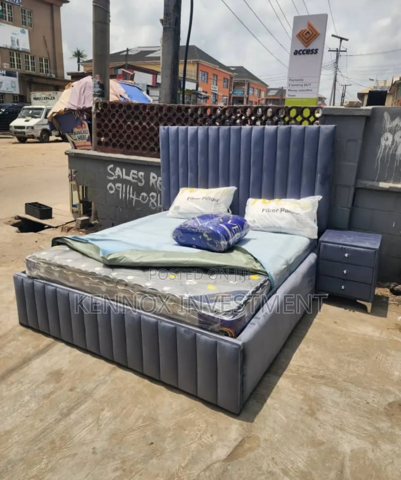 6 by 6 Super Quality Bedframe With 2 Bedsides Drawers