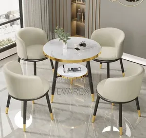 Classic 4 Chairs With Table, Marble Top