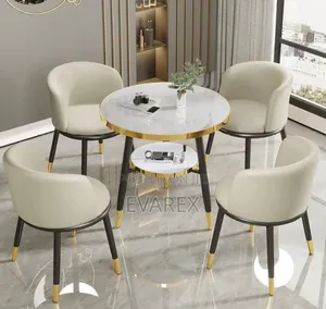 Classic 4 Chairs With Table, Marble Top