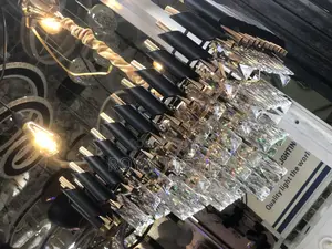 Black and Gold Crystal Chandelier