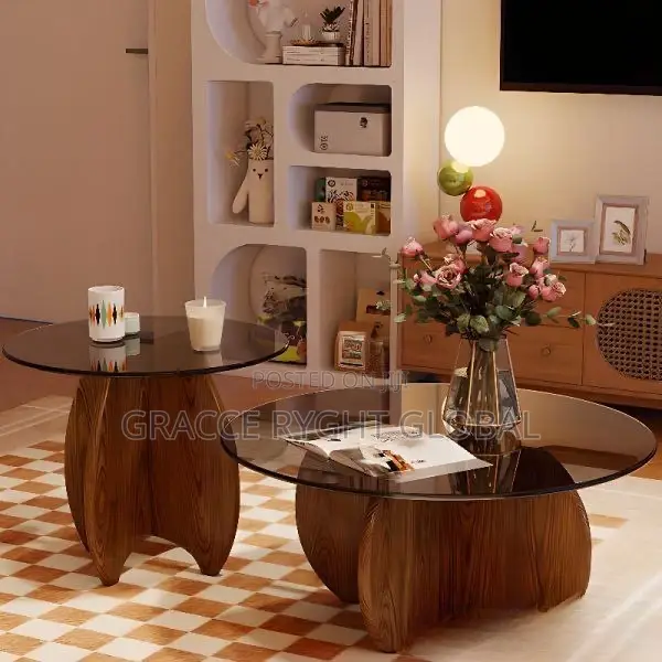 2pcs Glass Center Table
