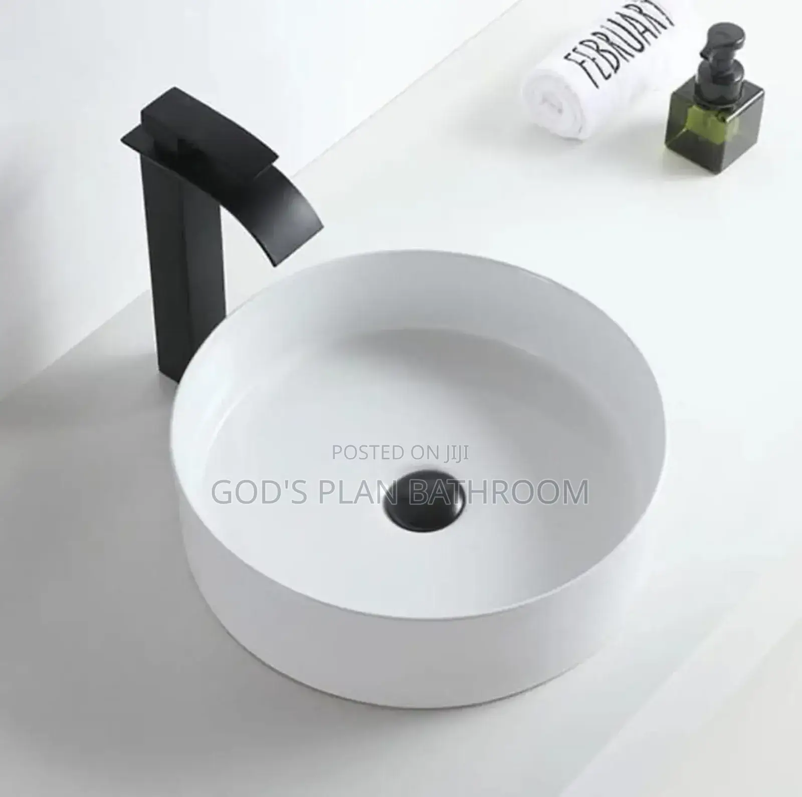 Round White Counter Basin