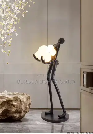 Luxury Modern Sculpture Humanoid Fiberglass Floor Lamps for Living Roo