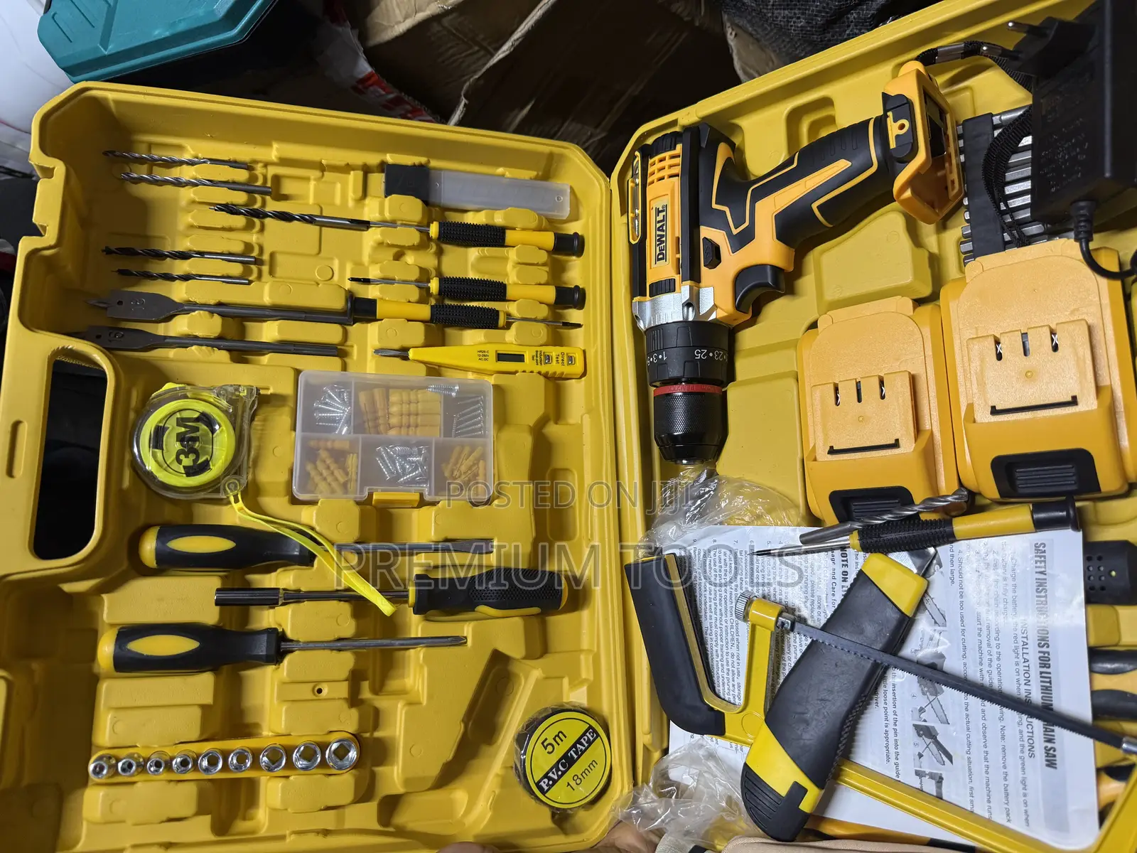Industrial Carpentry Tools Set Plus Battery Drilling Machine