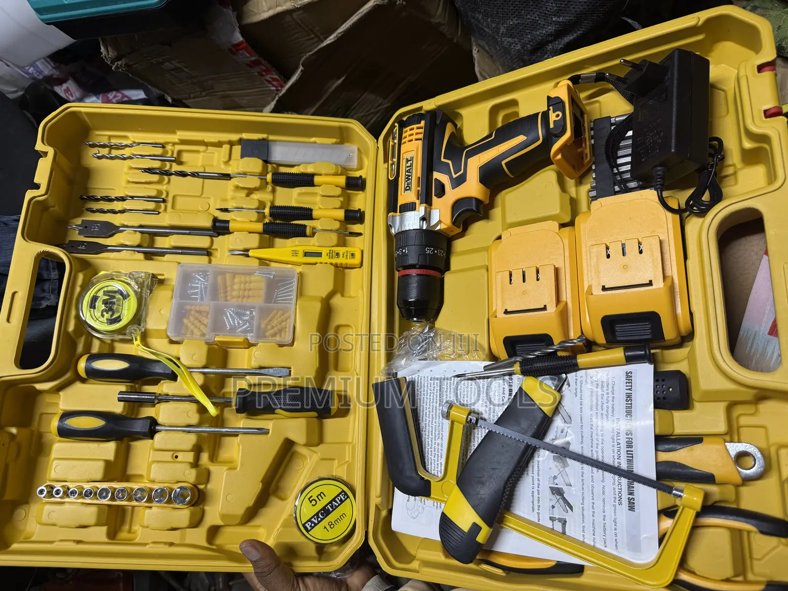 Industrial Carpentry Tools Set Plus Battery Drilling Machine