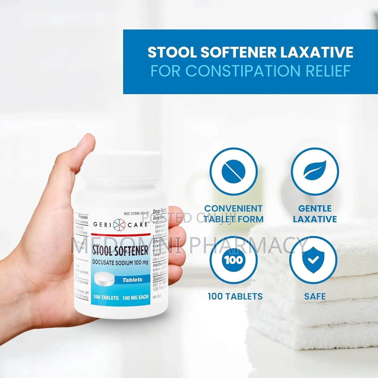 Stool Softener 100mg, Gentle Constipation 100 Softgels