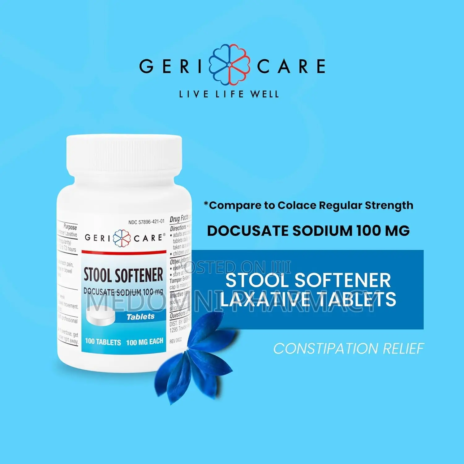 Stool Softener 100mg, Gentle Constipation 100 Softgels